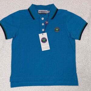 Wimbledon Kids Polo Shirt in Bright Blue nwt size 2-3yrs